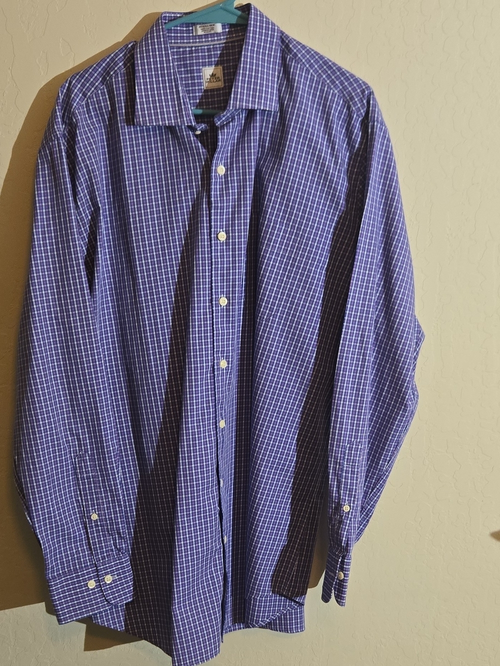 Peter Millar Purple Blue Plaid Dress Shirt